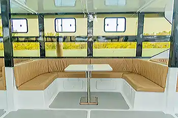 seats with table on MV Max Well